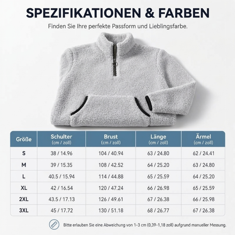 📢🎉🛍️✨Damen-Sweatshirt mit halbem Reißverschluss aus warmem Plüsch