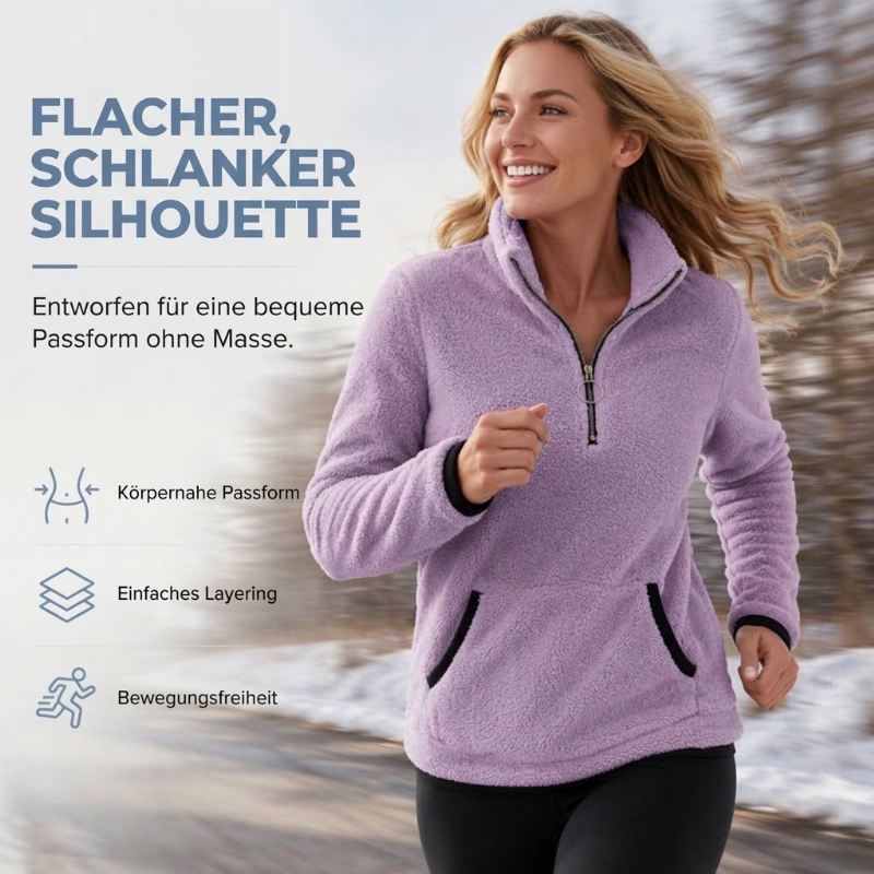 📢🎉🛍️✨Damen-Sweatshirt mit halbem Reißverschluss aus warmem Plüsch