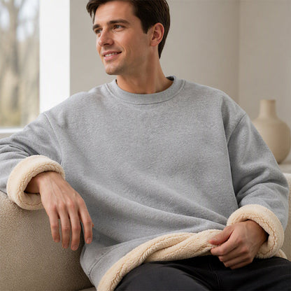 👕Klassischer Rundhals, vielseitig für jeden Tag – Herren-Sweatshirt mit Fleecefutter ✨
