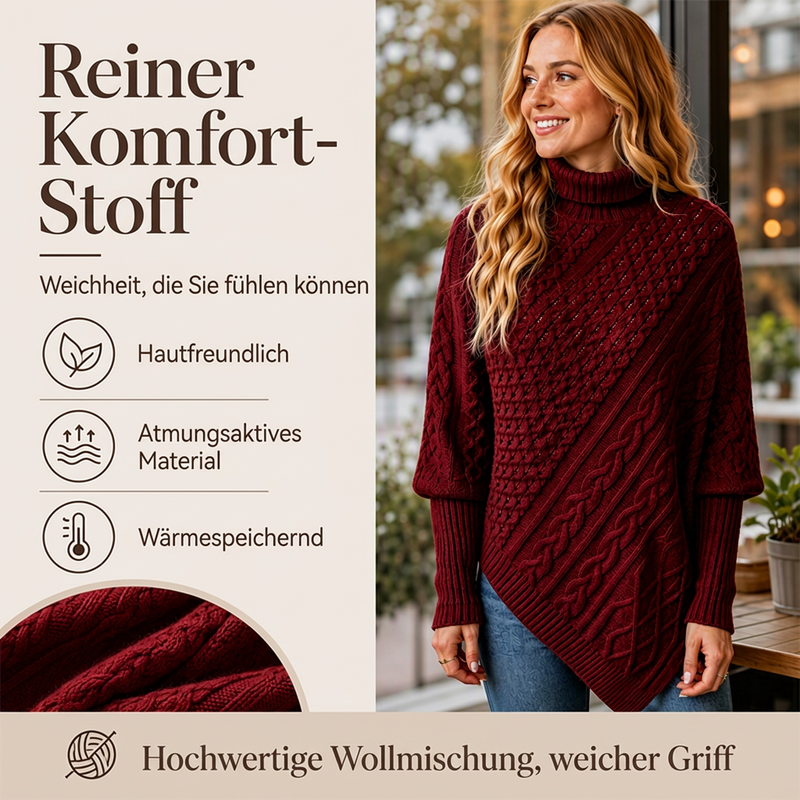 📢📢🎉✨Zopfpullover-Poncho für Damen