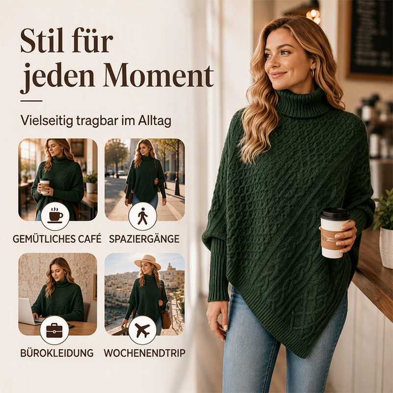 📢📢🎉✨Zopfpullover-Poncho für Damen