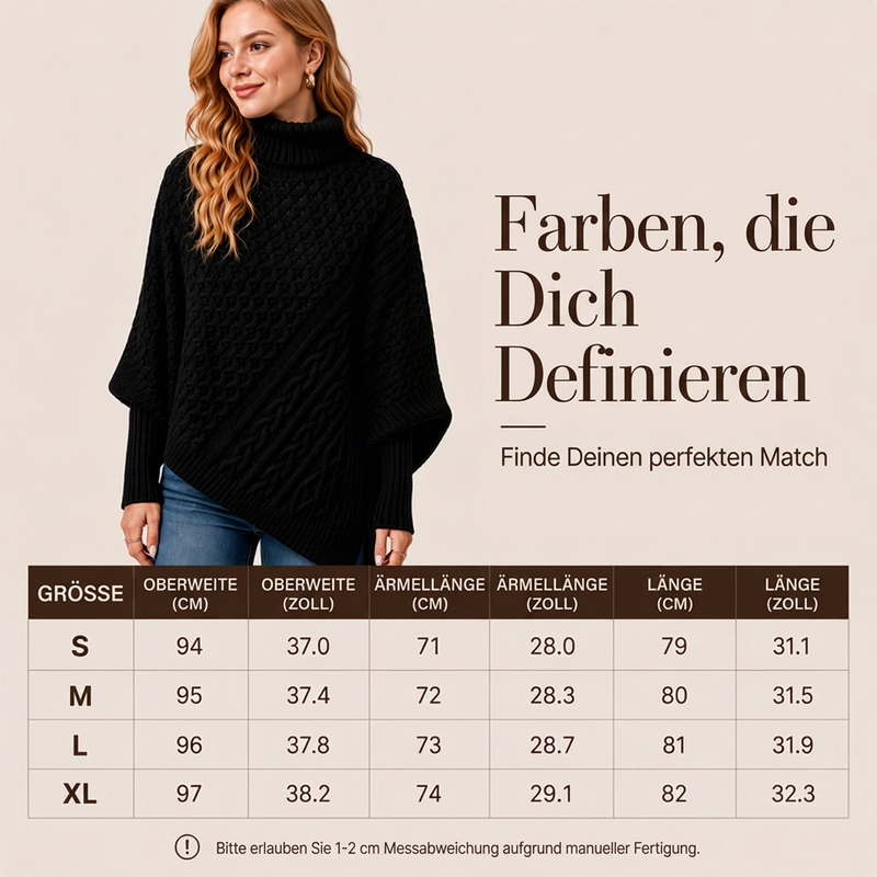 📢📢🎉✨Zopfpullover-Poncho für Damen