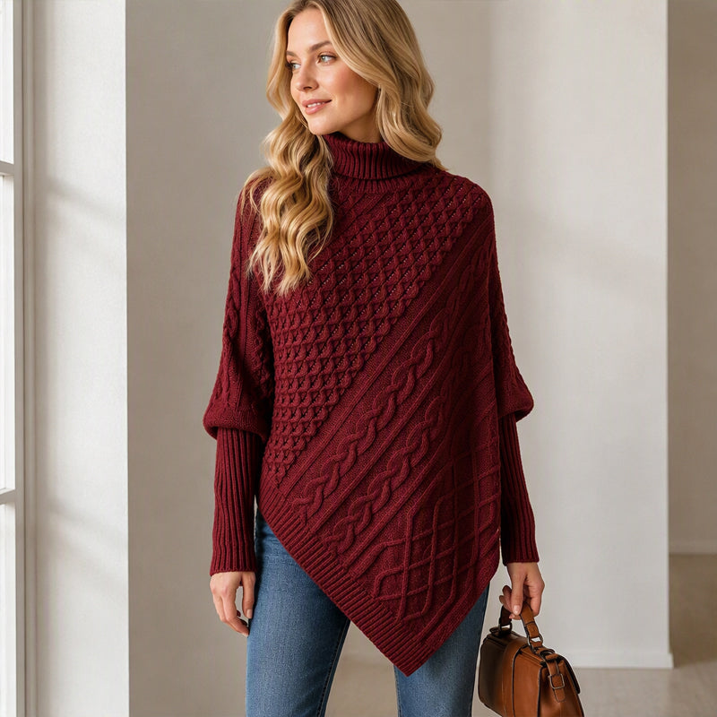 📢📢🎉✨Zopfpullover-Poncho für Damen