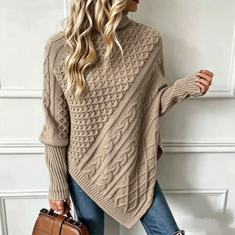 📢📢🎉✨Zopfpullover-Poncho für Damen