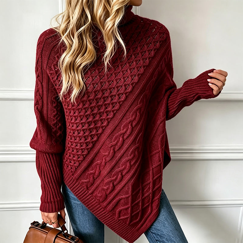 📢📢🎉✨Zopfpullover-Poncho für Damen