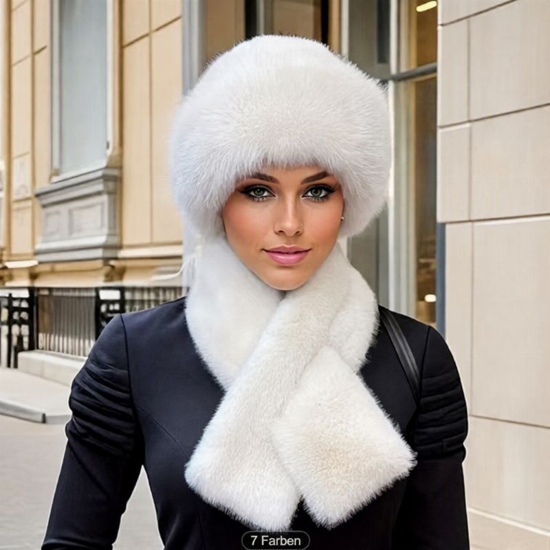 ❄️💕 Damen-Winterset aus Plüsch mit Mütze und Schal – Kuschelig warm & stilvoll durch die kalte Jahreszeit 🧣