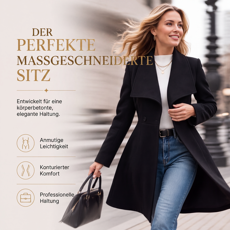 📢🎉🛍️✨Eleganter taillierter Damenmantel mit Reverskragen