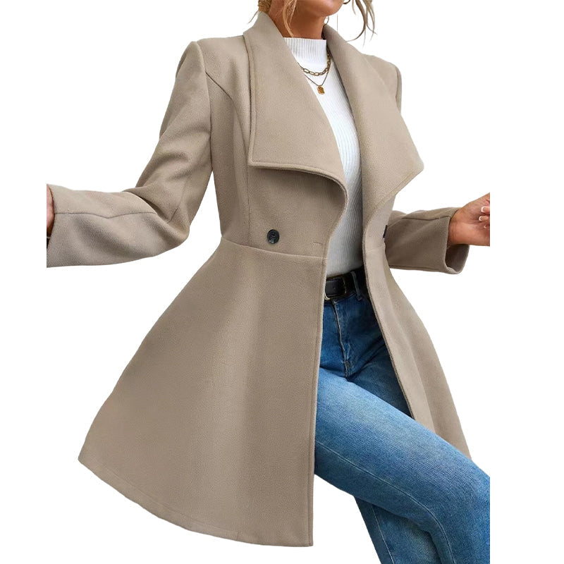 📢🎉🛍️✨Eleganter taillierter Damenmantel mit Reverskragen