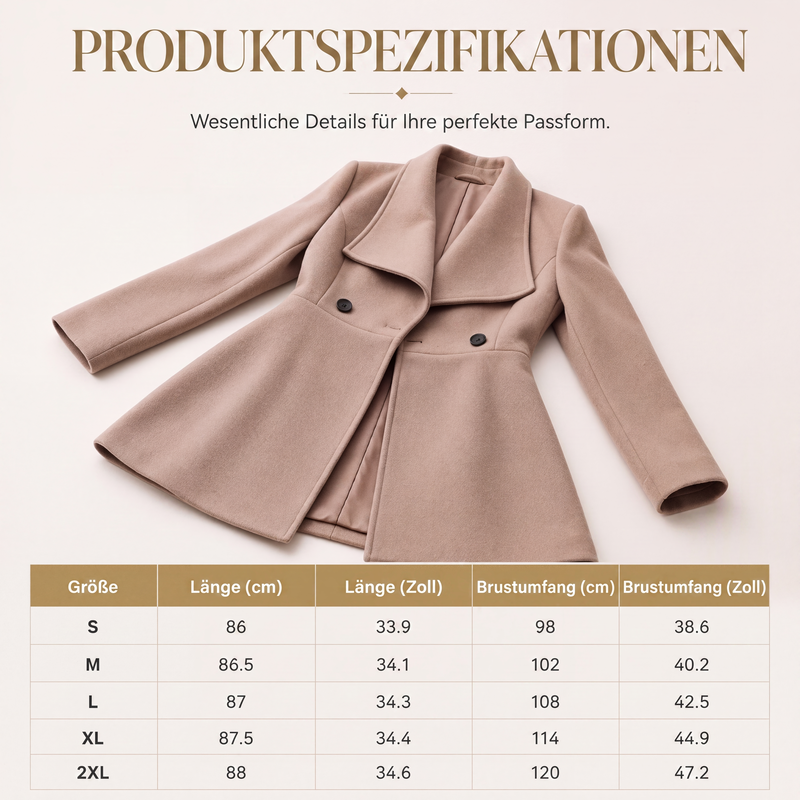📢🎉🛍️✨Eleganter taillierter Damenmantel mit Reverskragen