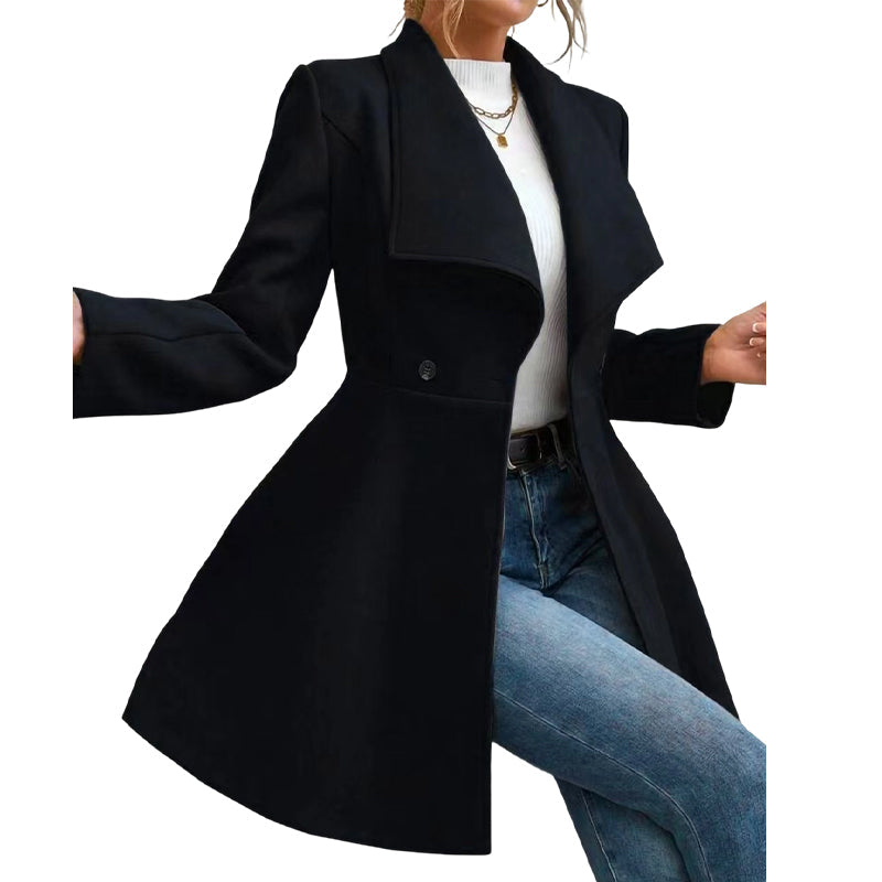 📢🎉🛍️✨Eleganter taillierter Damenmantel mit Reverskragen