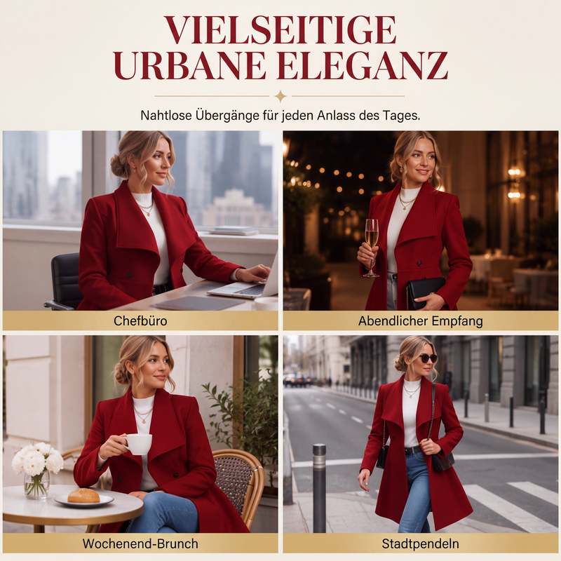 📢🎉🛍️✨Eleganter taillierter Damenmantel mit Reverskragen
