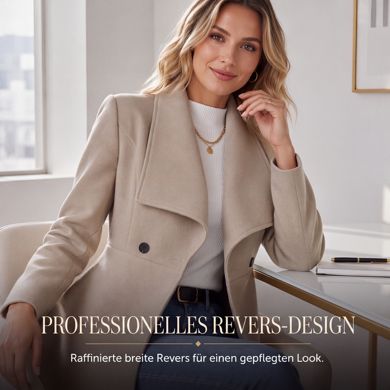 📢🎉🛍️✨Eleganter taillierter Damenmantel mit Reverskragen