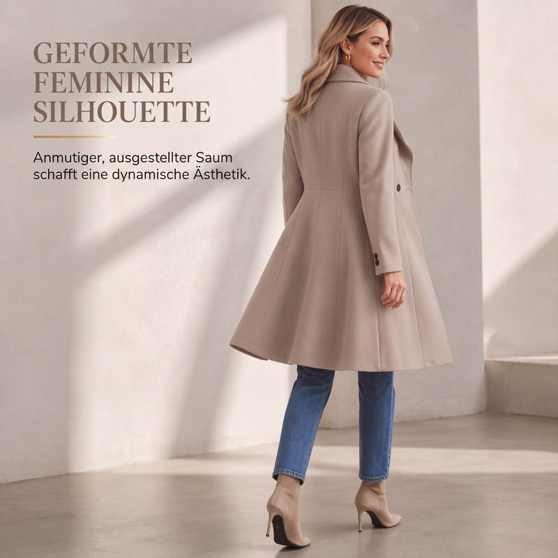 📢🎉🛍️✨Eleganter taillierter Damenmantel mit Reverskragen