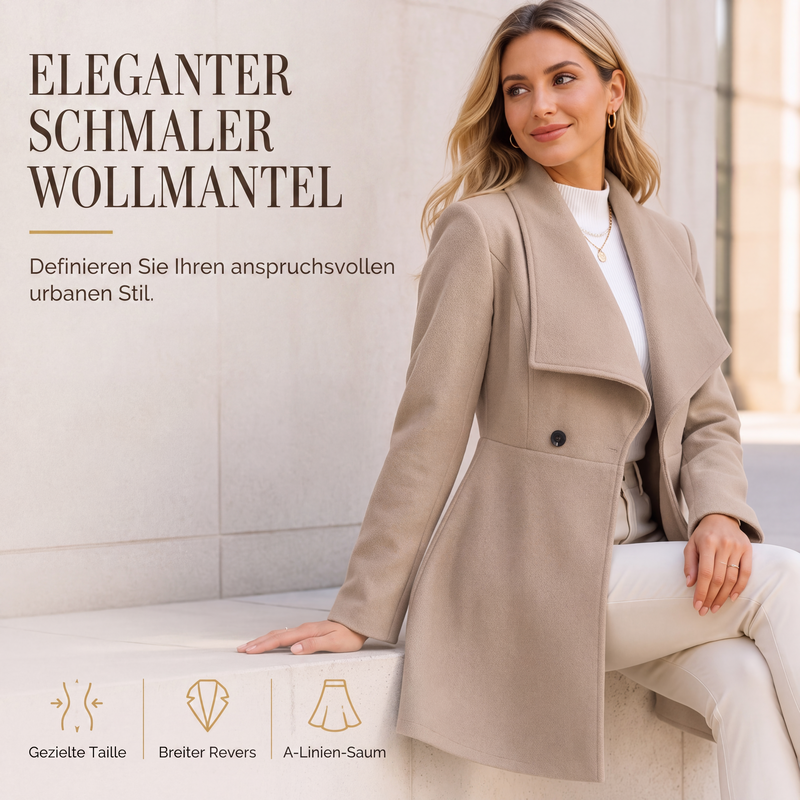 📢🎉🛍️✨Eleganter taillierter Damenmantel mit Reverskragen