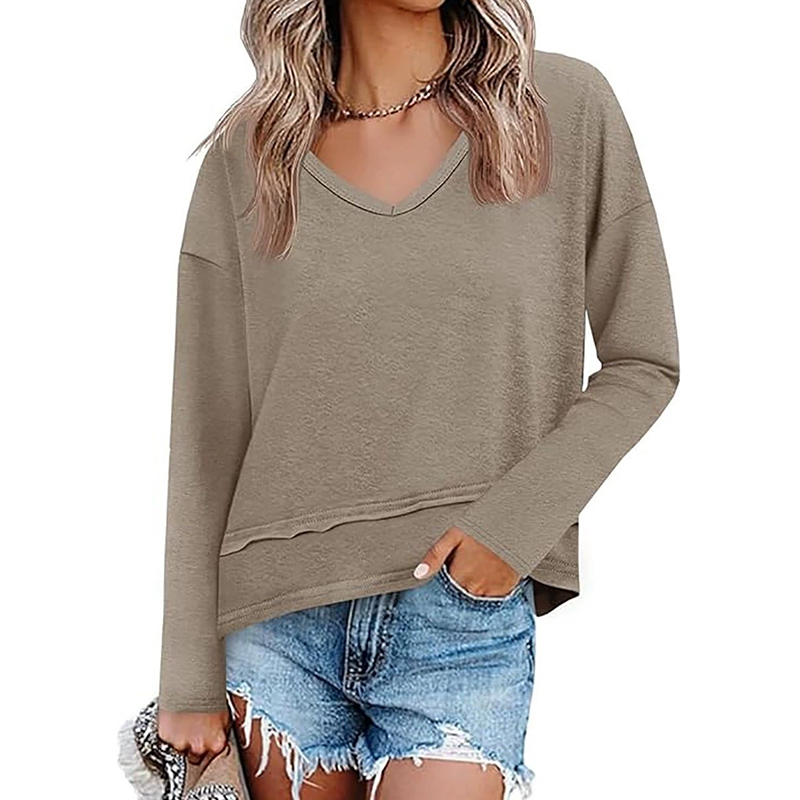 🌿 Lässig & feminin – Lockeres Langarmshirt mit V-Ausschnitt – Weicher Stoff, moderner Schnitt & vielseitig kombinierbar