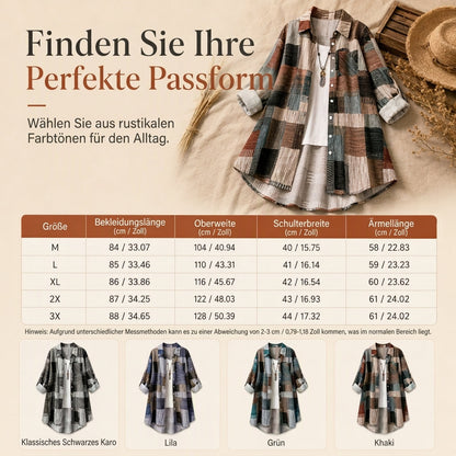 🛍️✨Leger geschnittenes kariertes Langarmhemd in Übergröße, Sonnenschutz-Oberbekleidung für Frühling und Herbst