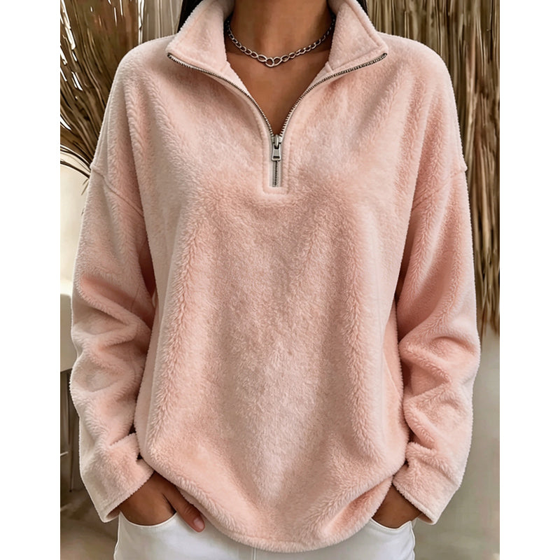 🔥 ✨Bequemes, gemütliches Quarter-Zip-Sweatshirt für Damen
