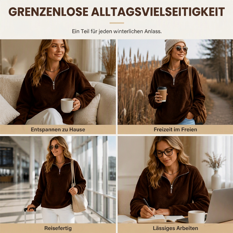 🔥 ✨Bequemes, gemütliches Quarter-Zip-Sweatshirt für Damen