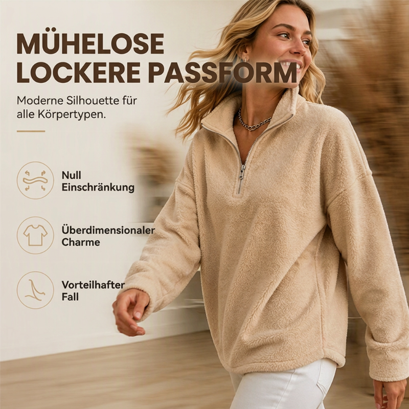 🔥 ✨Bequemes, gemütliches Quarter-Zip-Sweatshirt für Damen