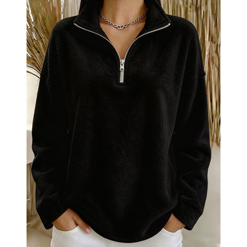 🔥 ✨Bequemes, gemütliches Quarter-Zip-Sweatshirt für Damen