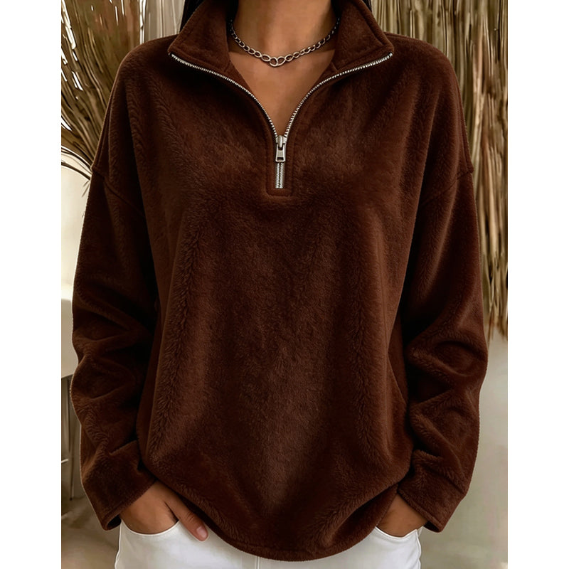 🔥 ✨Bequemes, gemütliches Quarter-Zip-Sweatshirt für Damen