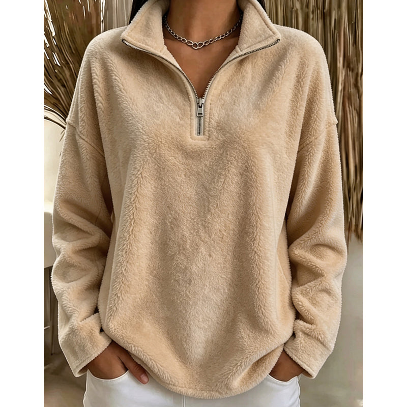 🔥 ✨Bequemes, gemütliches Quarter-Zip-Sweatshirt für Damen