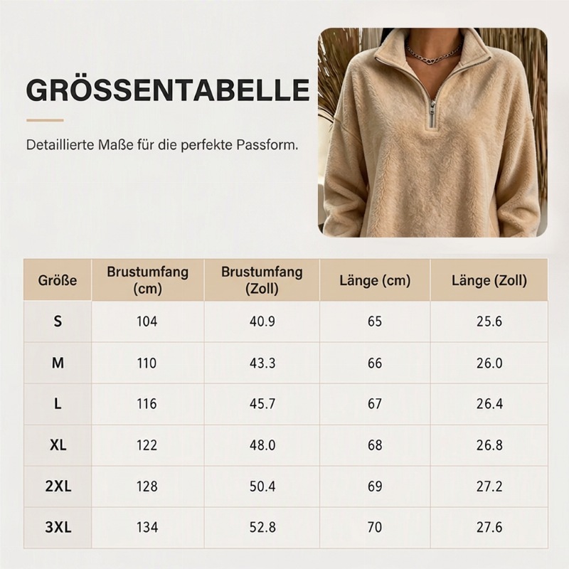🔥 ✨Bequemes, gemütliches Quarter-Zip-Sweatshirt für Damen