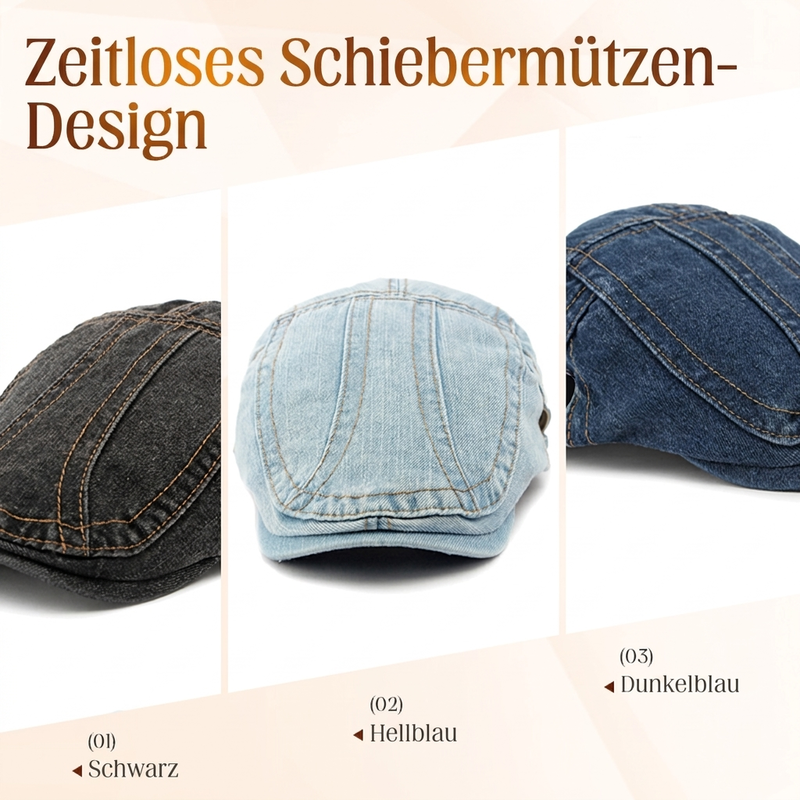 🧢 Unisex Denim-Newsboy-Cap – Mehrere Farben, lässig und einfach zu kombinieren ✨