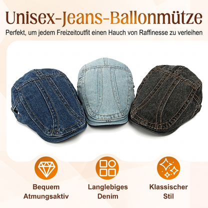 🧢 Unisex Denim-Newsboy-Cap – Mehrere Farben, lässig und einfach zu kombinieren ✨