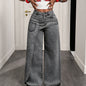 🔔 Letzte 100 Stück – solange der Vorrat reicht! Damen-Modische asymmetrische Wide-Leg-Jeans mit Überlappung