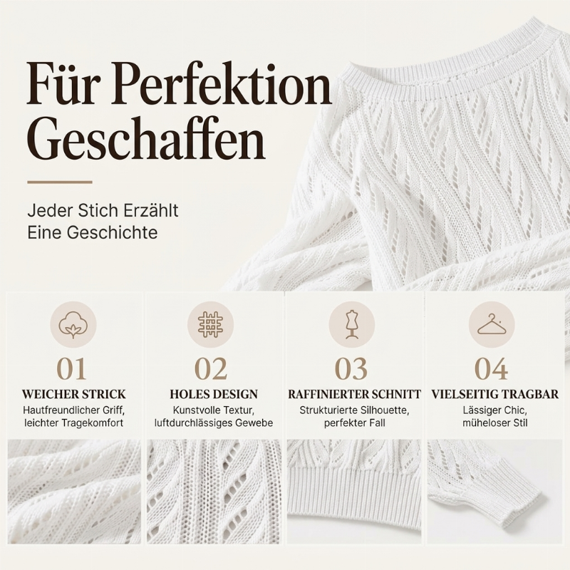 📢📢🎉✨Damen Schulterfreier Kurzgeschnittener Strickpullover
