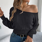 📢📢🎉✨Damen Schulterfreier Kurzgeschnittener Strickpullover