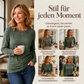 🎉💖🔥🎁Freizeit-Top für Damen mit Rundhals und gerafftem Saum