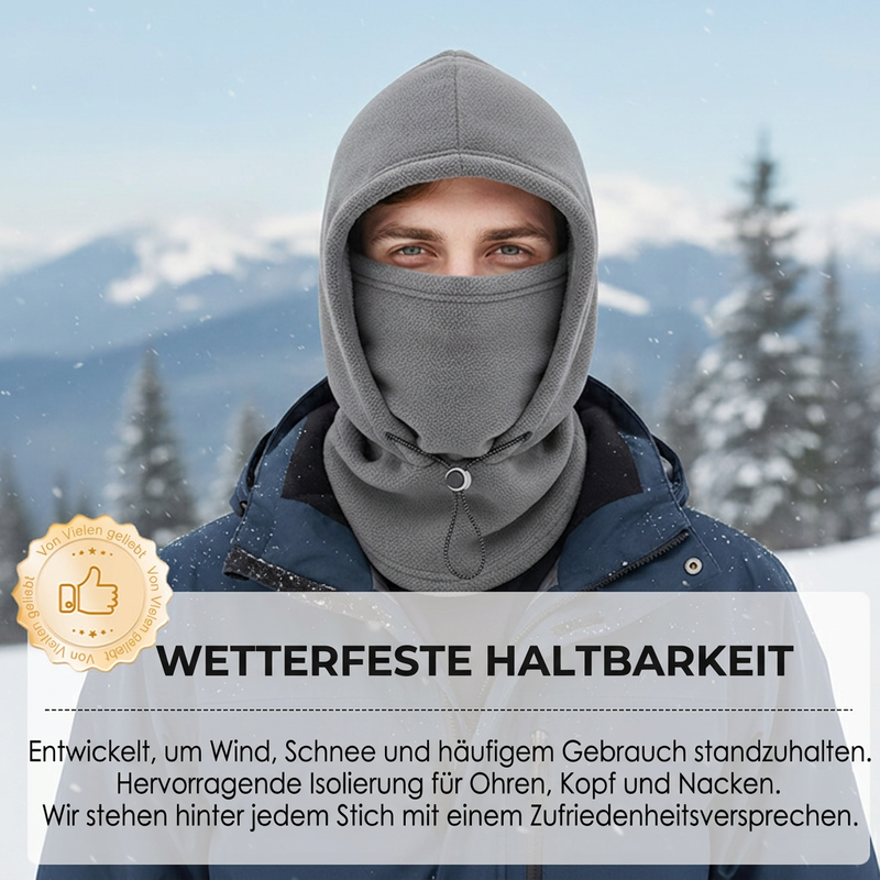 🎉 ❄️ Thermische Sturmhaube – winddichte Winterhaube mit dickem Plüschfutter