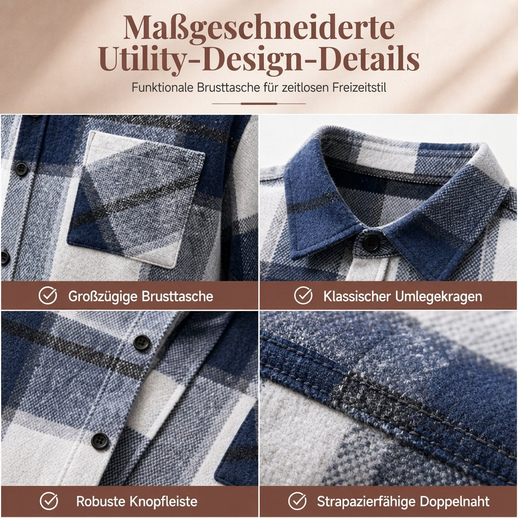 👔 Lässiges kariertes Flanellhemd für Herren | Kein kratziges Hemd – Weich & warm für Herbst & Alltag ✨