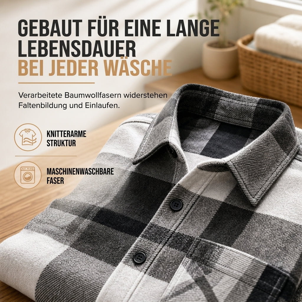 👔 Lässiges kariertes Flanellhemd für Herren | Kein kratziges Hemd – Weich & warm für Herbst & Alltag ✨