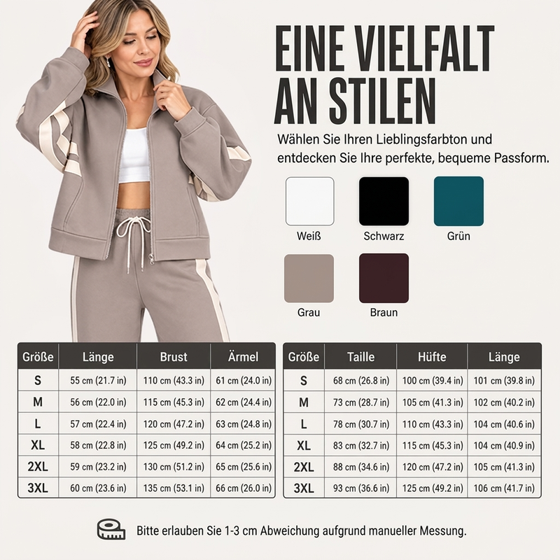 🚨 ⏳ Sportliches 2-Teile-Streifen-Set für Damen