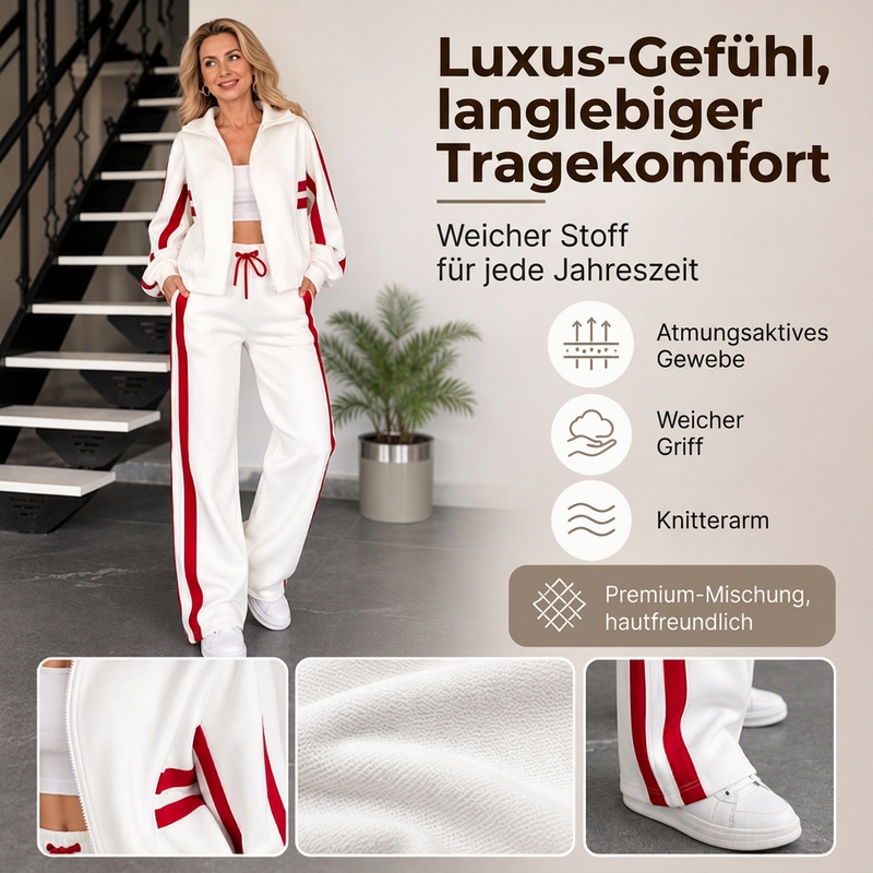 🚨 ⏳ Sportliches 2-Teile-Streifen-Set für Damen