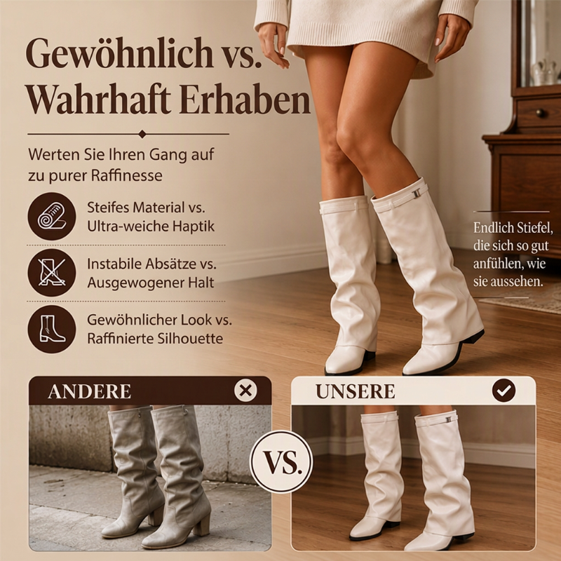 ⏰ Schicke lässige kniehohe Damenstiefel
