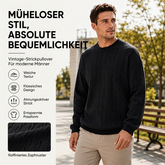 📢🎉🛍️✨Herren Kabelstrick Rundhalspullover