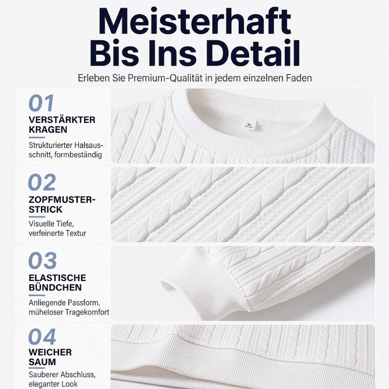 📢🎉🛍️✨Herren Kabelstrick Rundhalspullover