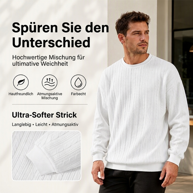 📢🎉🛍️✨Herren Kabelstrick Rundhalspullover