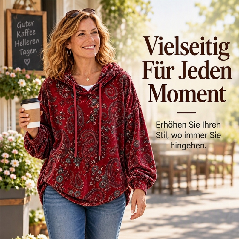 🚨🚨 Damen-Kapuzenpullover mit Paisley-Print und Kordelzug
