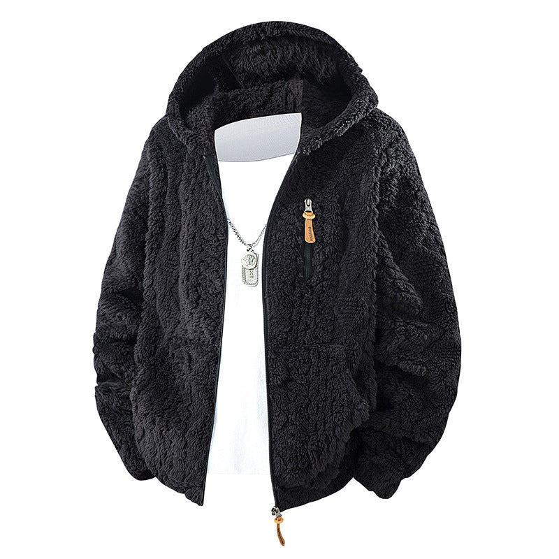 👚🔥✨ Herren-Fleecejacke mit Kapuze und Reißverschluss