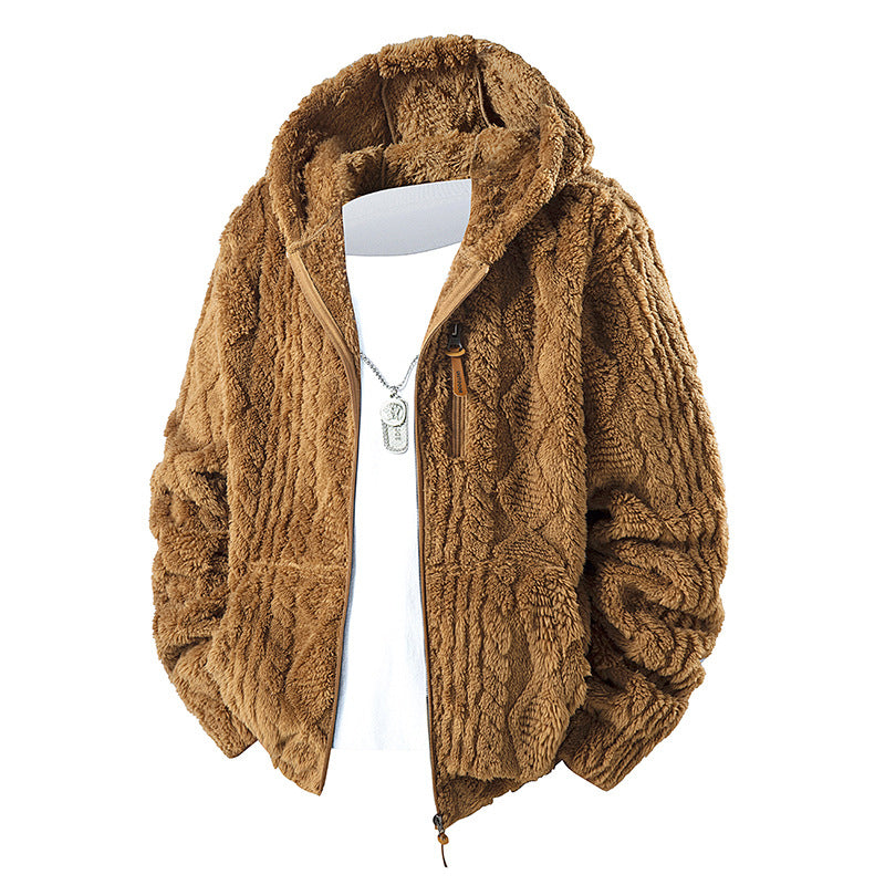 👚🔥✨ Herren-Fleecejacke mit Kapuze und Reißverschluss