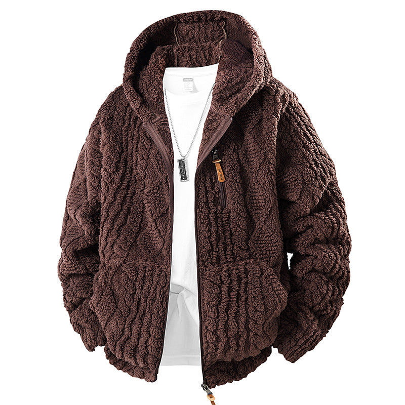 👚🔥✨ Herren-Fleecejacke mit Kapuze und Reißverschluss