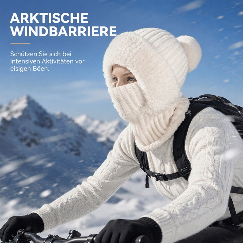 🥳🥳 Damen Winter Einteilige Gestrickte Mütze Schal Maske