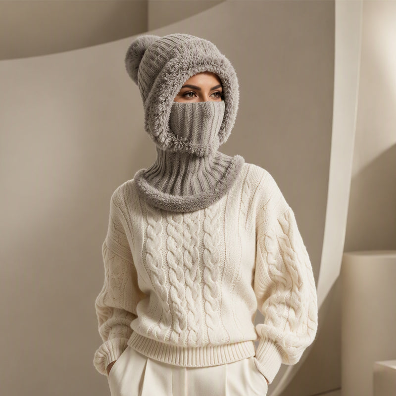 🥳🥳 Damen Winter Einteilige Gestrickte Mütze Schal Maske