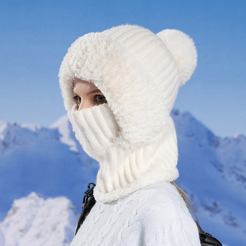 🥳🥳 Damen Winter Einteilige Gestrickte Mütze Schal Maske