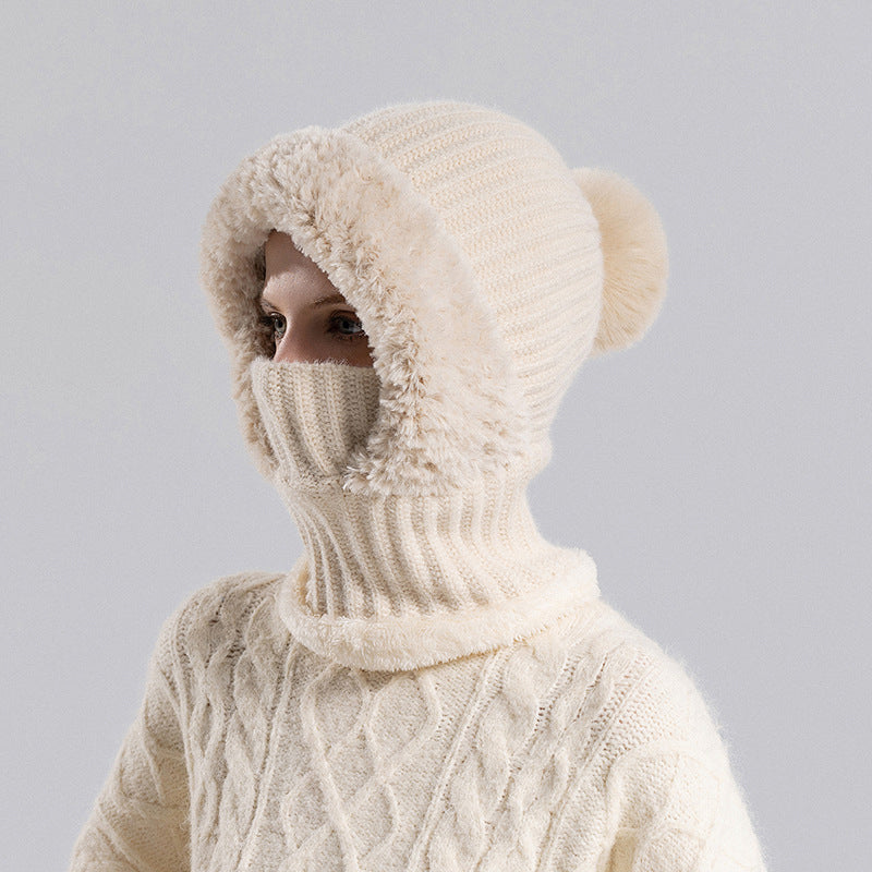 🥳🥳 Damen Winter Einteilige Gestrickte Mütze Schal Maske